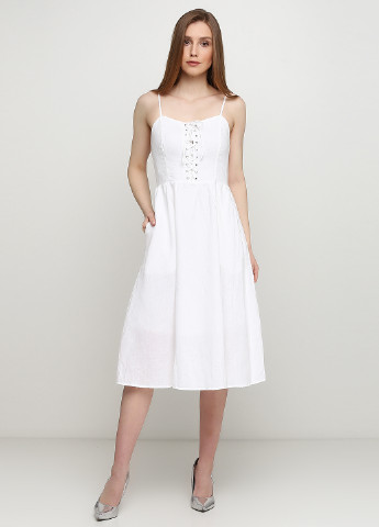 Білий кежуал сукня кльош New Collection однотонна