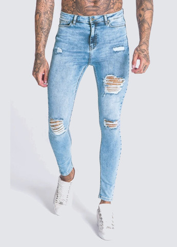Голубые демисезонные скинни джинсы Gianni Kavanagh