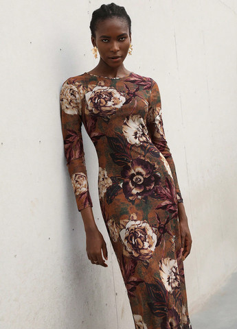 Комбінована святковий, кежуал сукня а-силует SHEIN з квітковим принтом