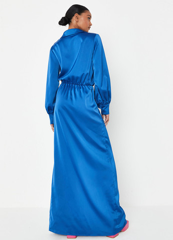 Синее кэжуал платье на запах, рубашка Missguided однотонное