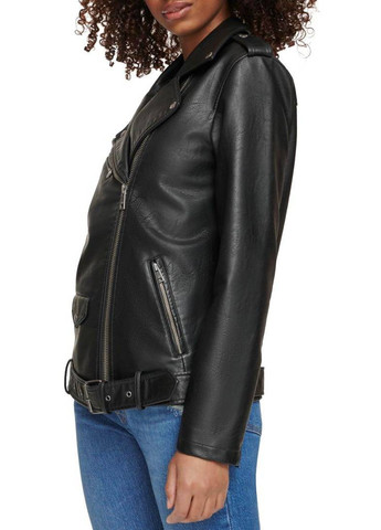 Черная демисезонная куртка байкерская Levi's