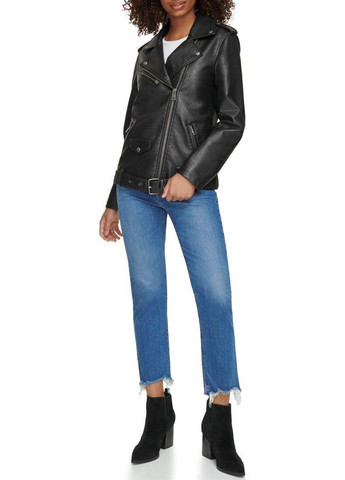 Черная демисезонная куртка байкерская Levi's