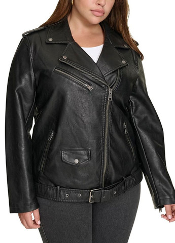 Черная демисезонная куртка байкерская Levi's