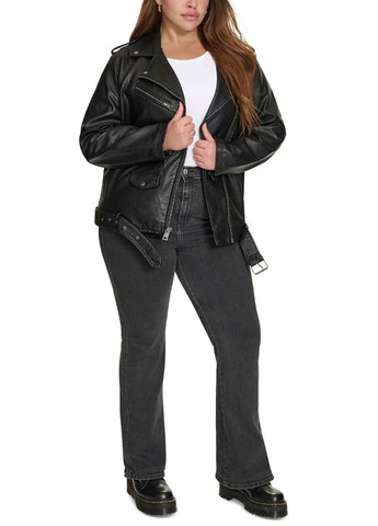 Черная демисезонная куртка байкерская Levi's