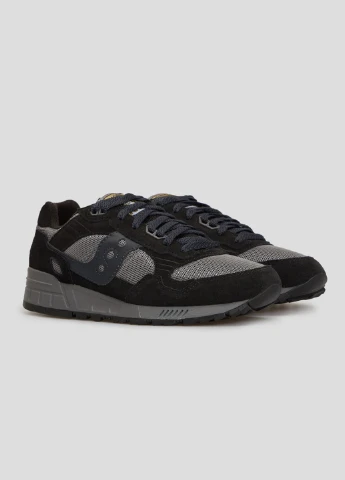 Черные всесезонные черные кроссовки с замшевыми вставками Saucony