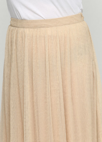 Золотистая кэжуал юбка H&M а-силуэта (трапеция)