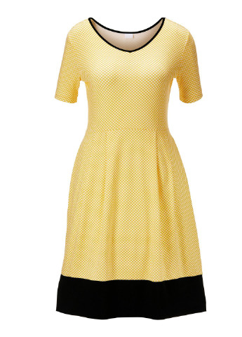 Жовтий пляжна сукня Madeleine в горошок