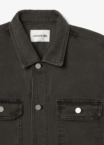 Темно-серая джинсовая, кэжуал рубашка однотонная Lacoste