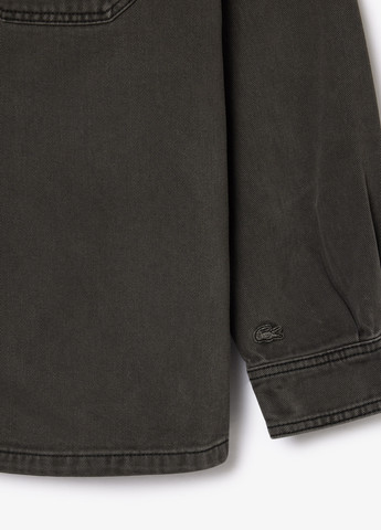 Темно-серая джинсовая, кэжуал рубашка однотонная Lacoste