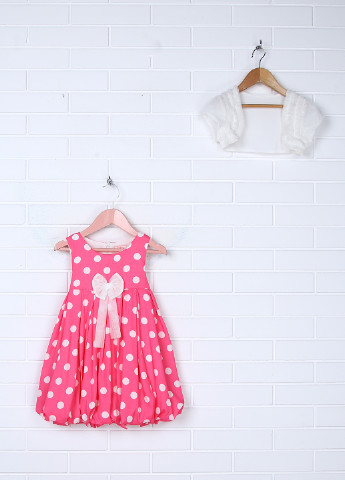 Розовый демисезонный комплект (платье, болеро) Miss Olix
