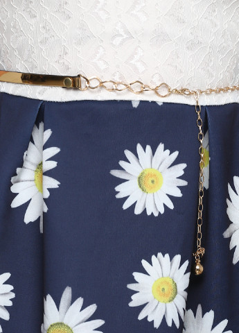 Белое кэжуал платье клеш EUHENE с цветочным принтом