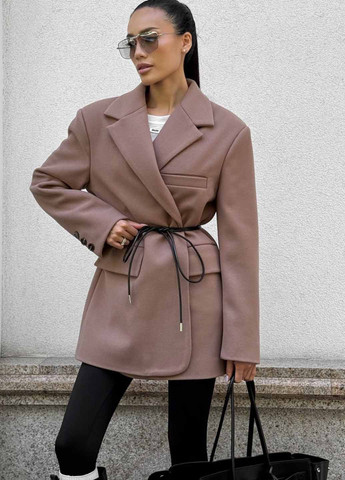 Кавове Кежуал напівпальто оверсайз Fashion однотонне