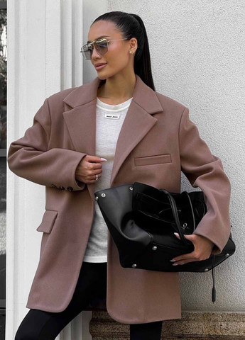 Кавове Кежуал напівпальто оверсайз Fashion однотонне