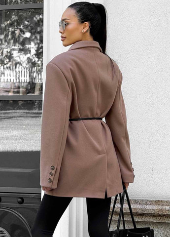 Кавове Кежуал напівпальто оверсайз Fashion однотонне