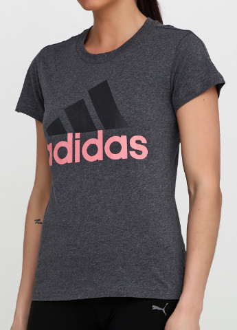 Темно-серая всесезон футболка с коротким рукавом adidas