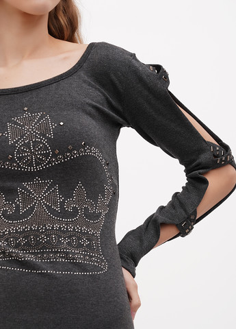 Сіра кежуал сукня силуетна Sassofono Club меланжева