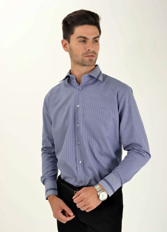 Сиреневая кэжуал рубашка в полоску Ager с длинным рукавом