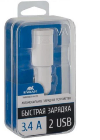 Зарядное устройство USB, 2 порта White (VA4223 W00 (White)) RIVACASE (216637984)