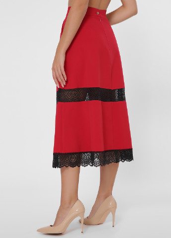 Красная кэжуал однотонная юбка Fashion Up клешированная
