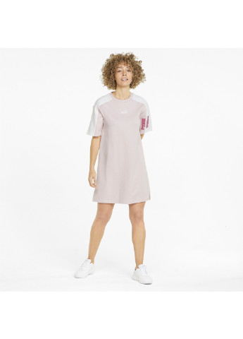 Платье Power Women's Tee Dress Puma однотонная розовая спортивная хлопок, эластан