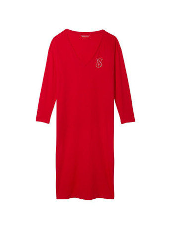 Красное домашнее платье Victoria's Secret с логотипом