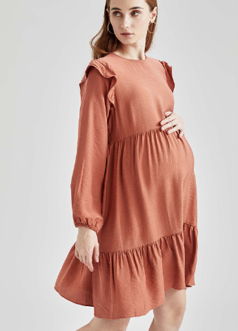 Темно-рожева кежуал платье для беременных кльош DeFacto
