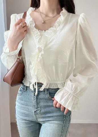 Кремовая блуза SHEIN