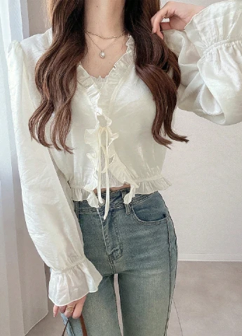 Кремовая блуза SHEIN