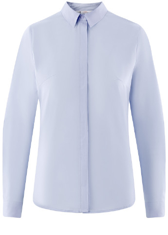 Синяя кэжуал рубашка однотонная Oodji