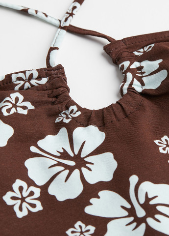 Темно-коричневое кэжуал платье H&M с цветочным принтом