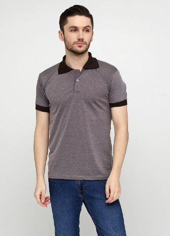 Серо-коричневая футболка-поло для мужчин Chiarotex с геометрическим узором
