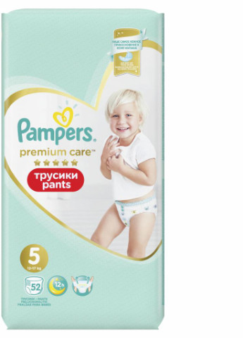 Подгузник Premium Care Pants Junior Размер 5 (12-17 кг), 52 шт (8001090760036) Pampers (207383793)
