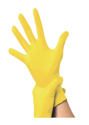 Нітрилові рукавички Yellow без пудри розмір S 100 шт. Жовті (3.8 г) Medicom (254584271)
