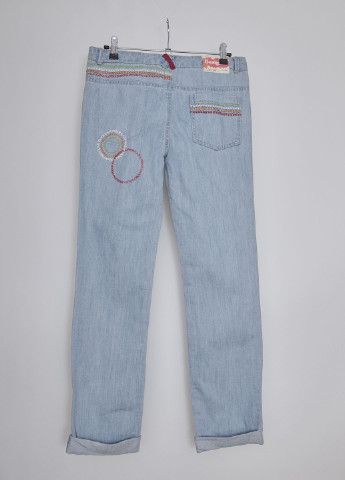 Голубые демисезонные со средней талией джинсы Desigual