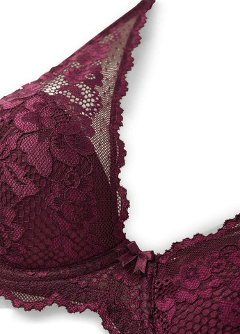 Бордовый бралетт бюстгальтер C&A с косточками полиамид