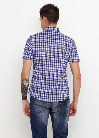 Рубашка Recobar з коротким рукавом клітинка світло-синя кежуал