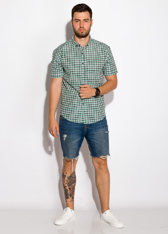 Зеленая кэжуал рубашка в клетку Time of Style