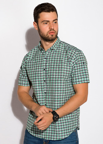 Зеленая кэжуал рубашка в клетку Time of Style
