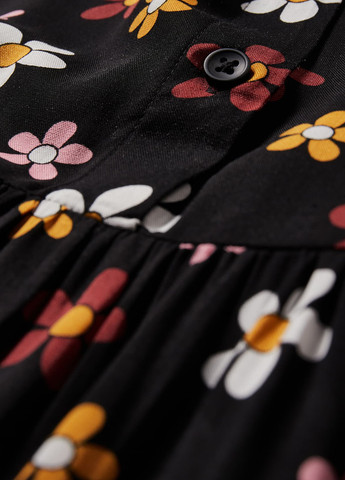 Чорна кежуал сукня сорочка C&A з квітковим принтом
