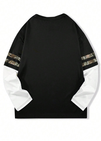 Лонгслів SHEIN напис чорний кежуали поліестер