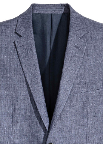 Пиджак H&M с длинным рукавом однотонный синий деловой