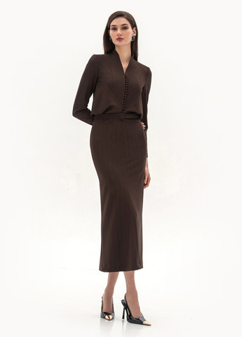 Кофейное деловое, кэжуал платье BGL однотонное