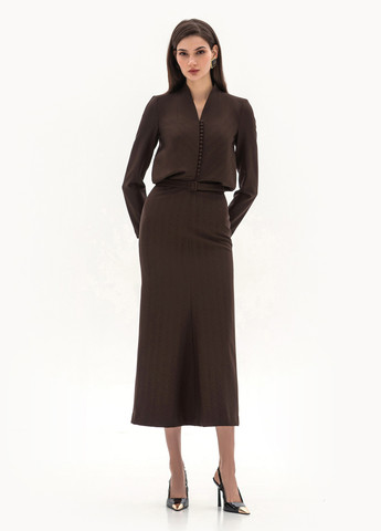 Кофейное деловое, кэжуал платье BGL однотонное