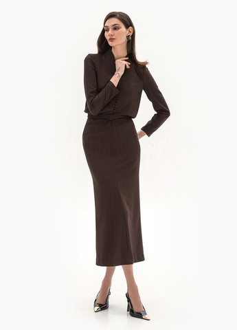 Кофейное деловое, кэжуал платье BGL однотонное