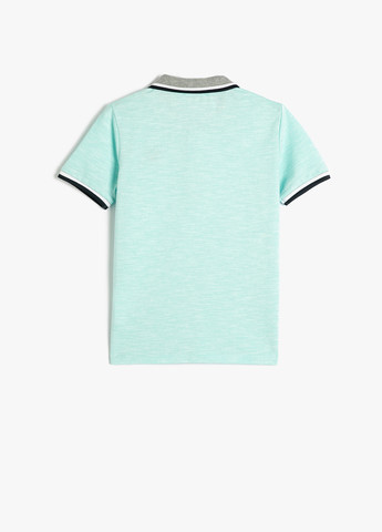 Мятная детская футболка-поло для мальчика KOTON меланжевая