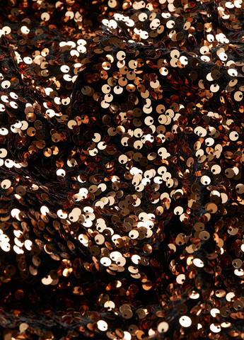 Бронзовое праздничный, коктейльное, вечернее платье H&M однотонное