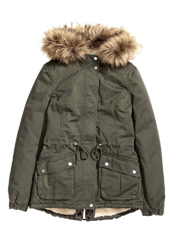 Оливкова (хакі) зимня куртка H&M