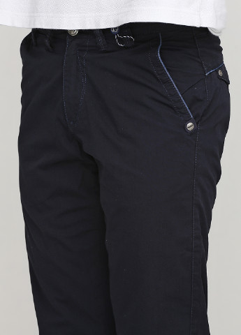 Темно-синие кэжуал демисезонные прямые брюки Jemetzzi