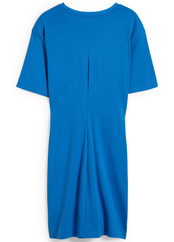 Темно-блакитна кежуал сукня сукня-футболка C&A однотонна