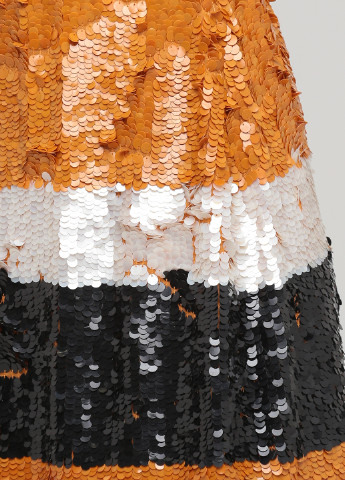 Оранжевая кэжуал в полоску юбка Zara а-силуэта (трапеция)